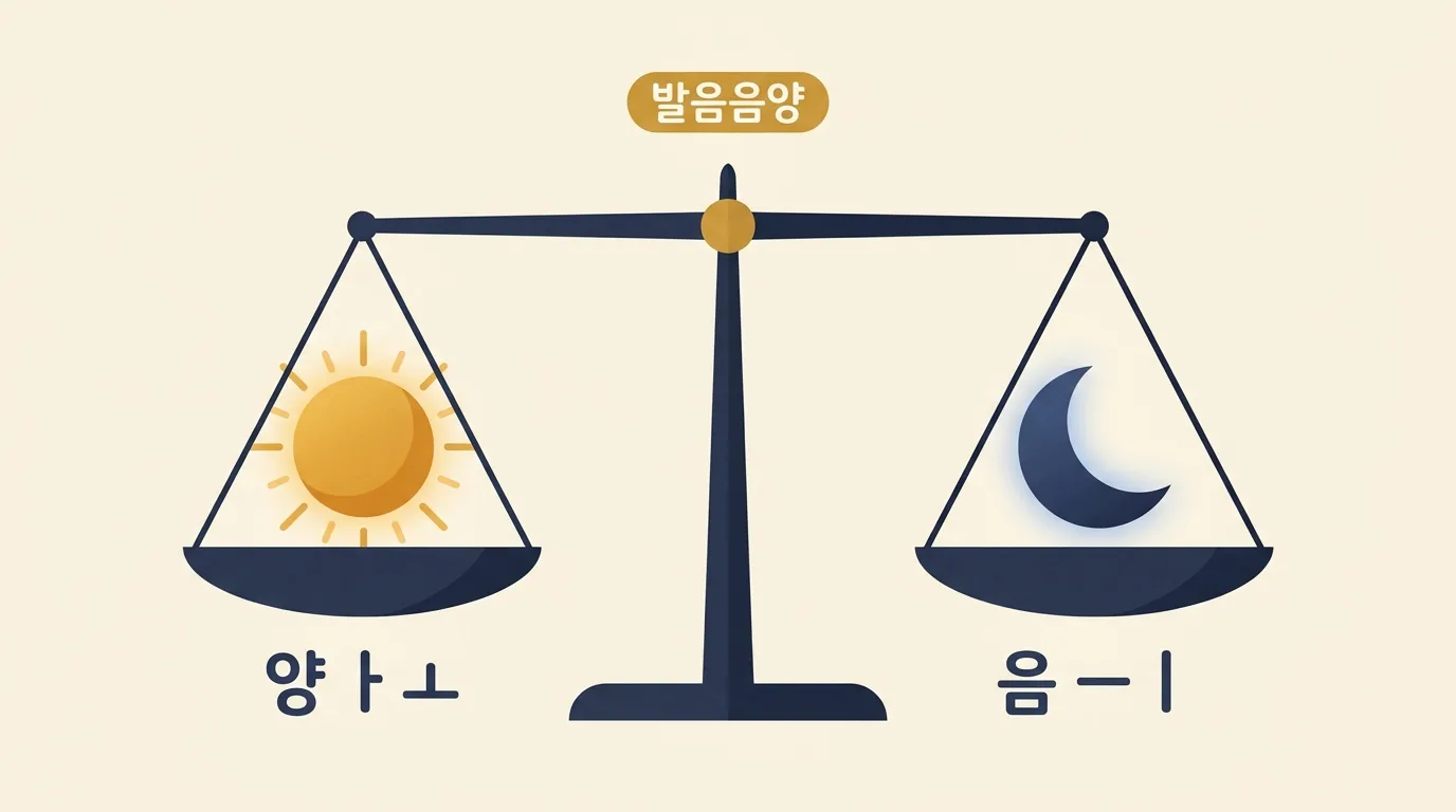 모음으로 보는 음양 조화를 나타낸 그림